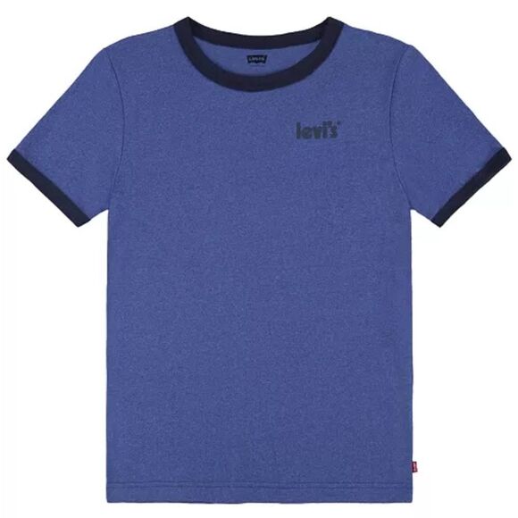 Levi’s Boys Small Batwing Ringer Graphic Logo Tee Shirt Top, blue t-shirt - Picture 1 of 4